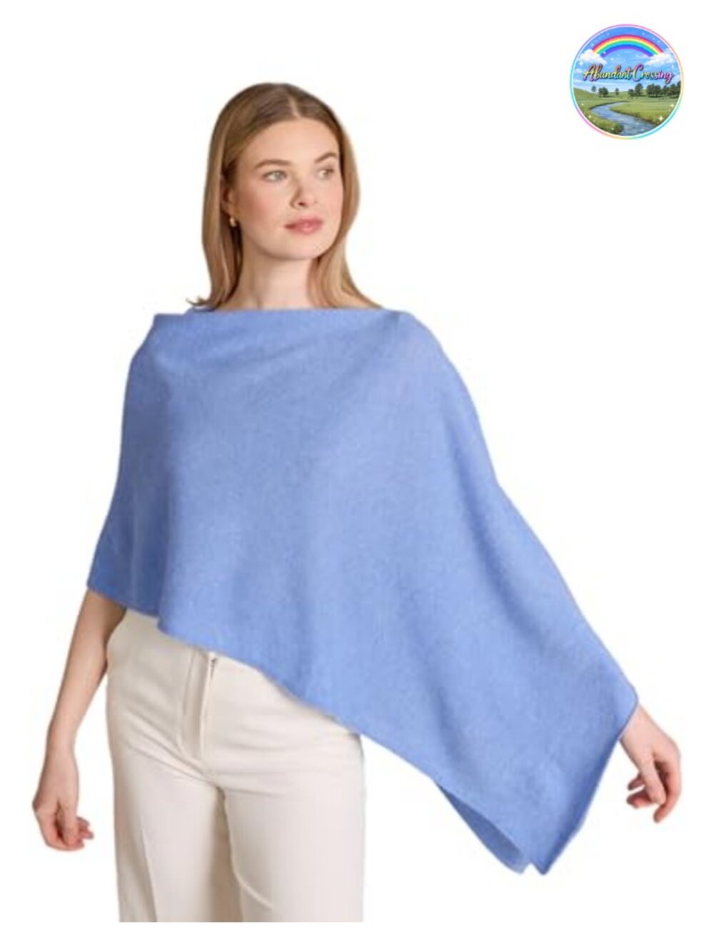 100% Cashmere Poncho Wrap Dress Topper One Size Loose Fit
